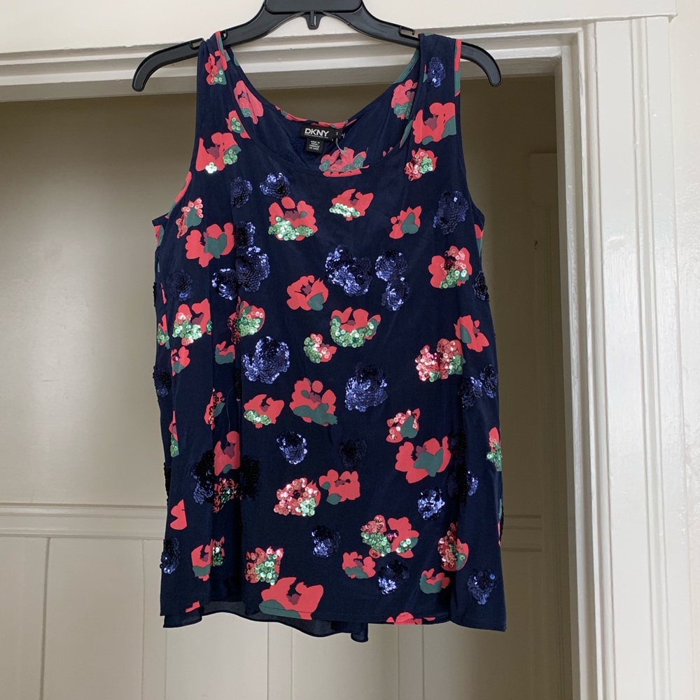 DKNY Sequin Floral Shirt